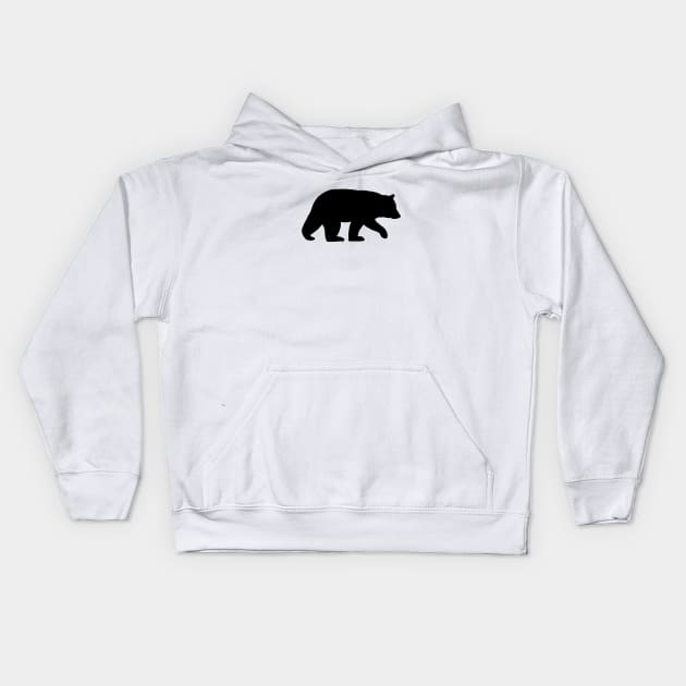 Black Bear Silhouette Kids Hoodie by Coffee Squirrel